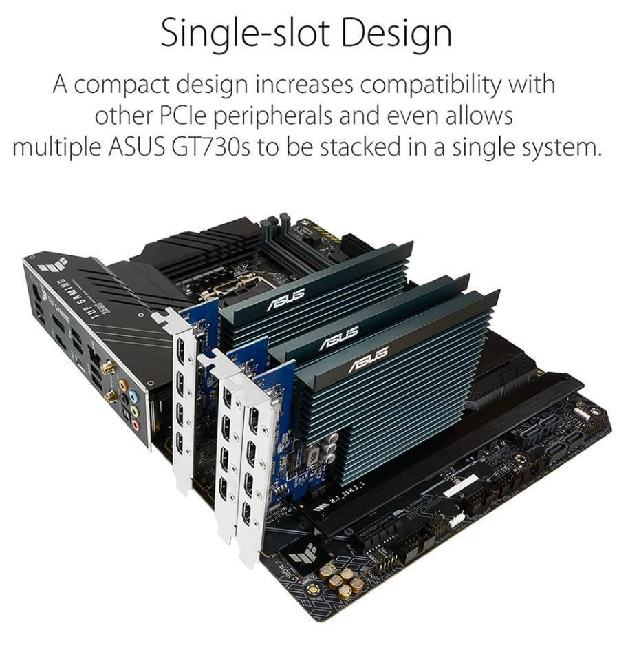 NVIDIA GeForce GT730 Quad HDMI 2GB GDDR5 PCI-Ex Graphics Card 90YV0H20-M0NA00 - Image 4 of 4