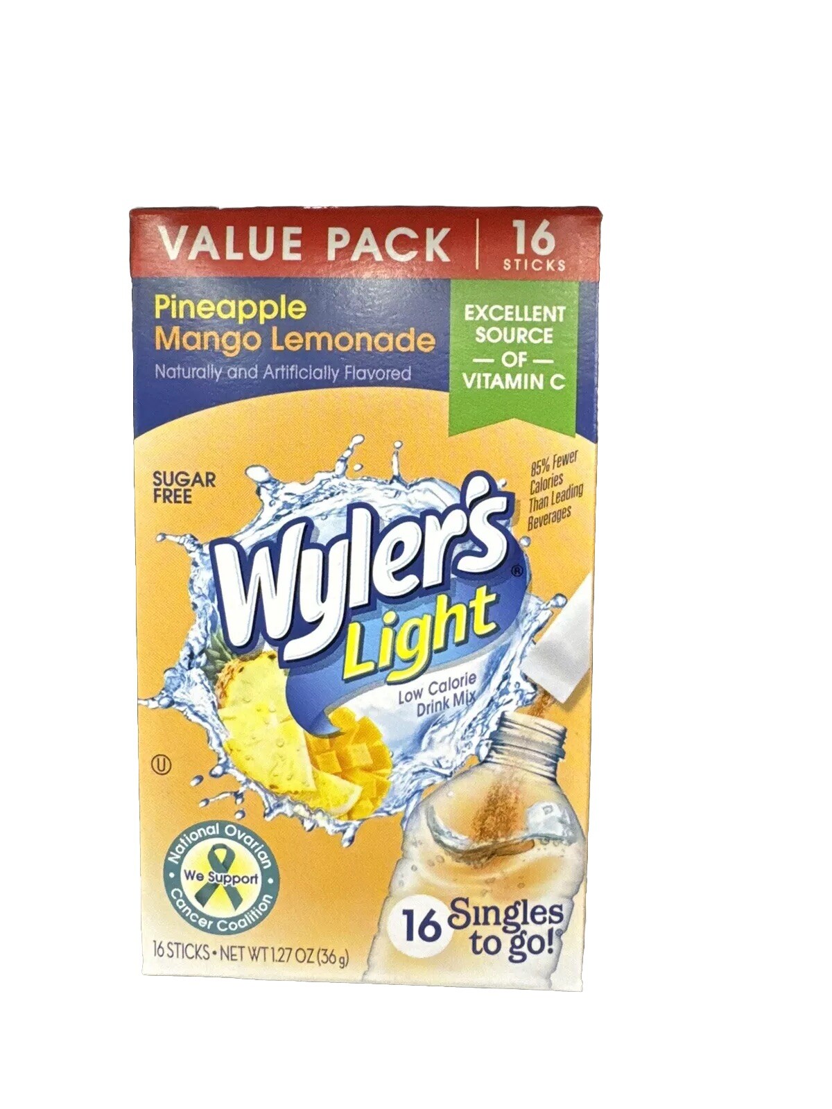 Wylers Light Singles to Go Sugar Free Strawberry Lemonade Dr