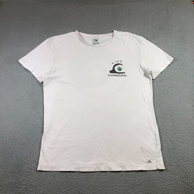 quicksilver high tide T Shirt Mens L white flaws