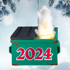Dumpster Fire 2024 Christmas Holiday Tree Ornament - FREE SHIPPING - USA Made