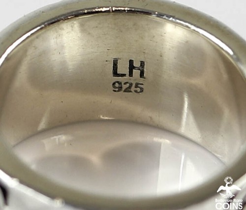 Lois Hill Sterling Silver Scroll & Caviar Bead Ring Stackable Band size 6 - Picture 5 of 6