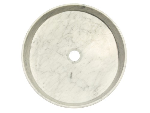 Eden Bath EB_S053CW-H Thin Lip Round Column Vessel Sink - Carrara Marble - 第 4/7 張圖片