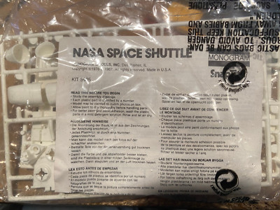 1987 Nasa Space Shuttle Monogram Snaptite Model *NO BOX/New/Sealed in Plastic x1