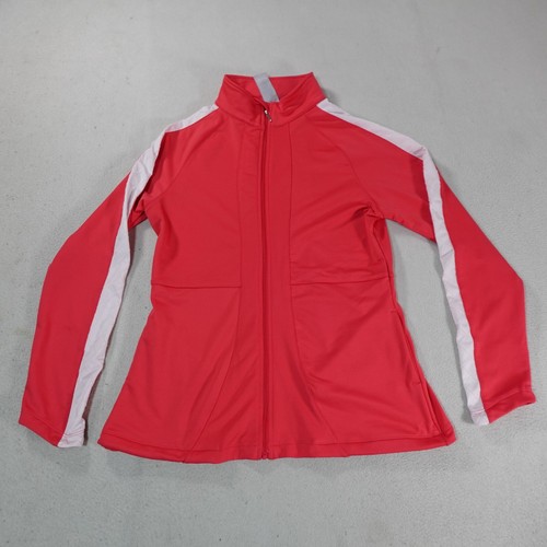 Straight Down Jacket Womens Large Pink Golf Ski Outdoor Full Zip Warm Up Track - 第 1/18 張圖片