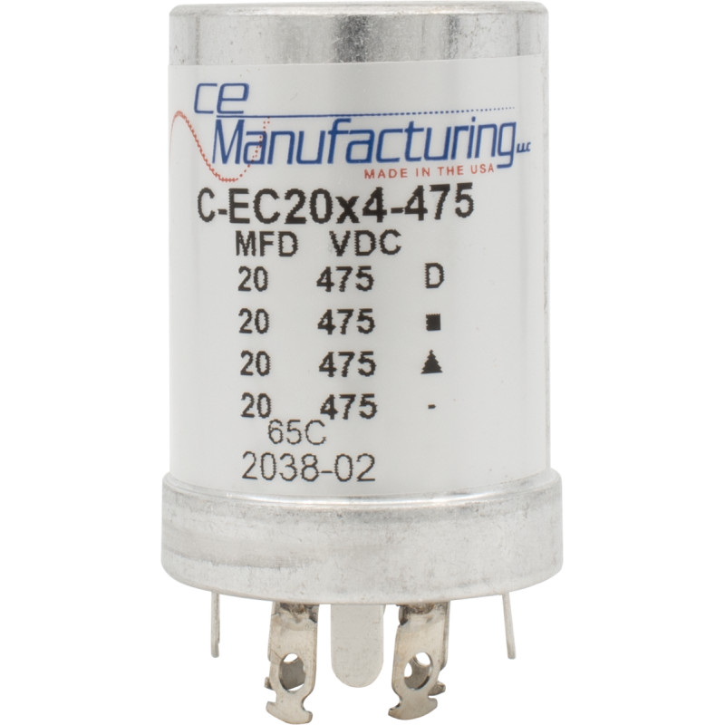 Can Capacitor, CE Manufacturing, 475V, 20/20/20/20 µF