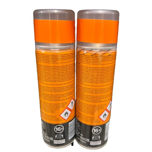 FORD ELECTRIC ORANGE THREE STAGE PEARLESCENT SPRAY PAINT 300ML CANS HALFORDS x2 - 第 2/3 張圖片
