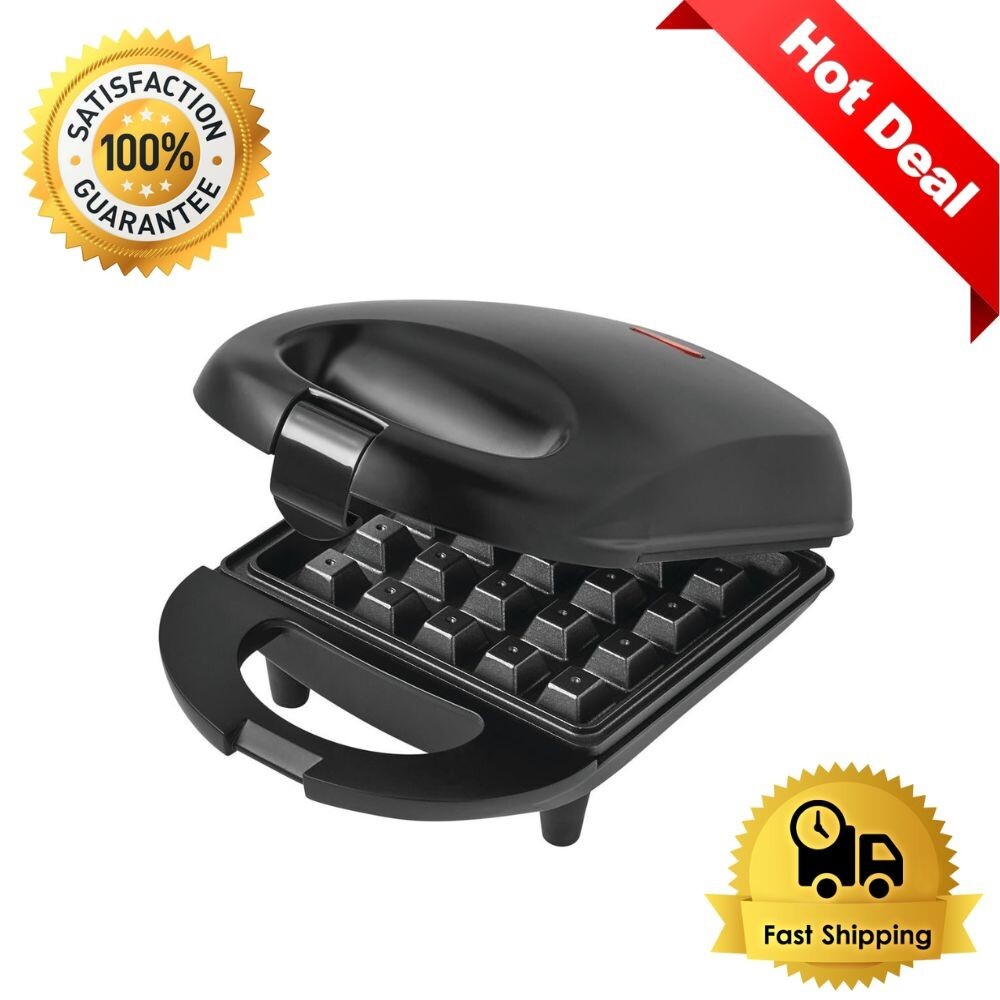 Single Waffle Maker, Matte Black, New-image