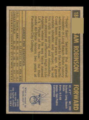 1971-72 Topps #184 Sam Robinson EXMT/EXMT+ 549299 | eBay