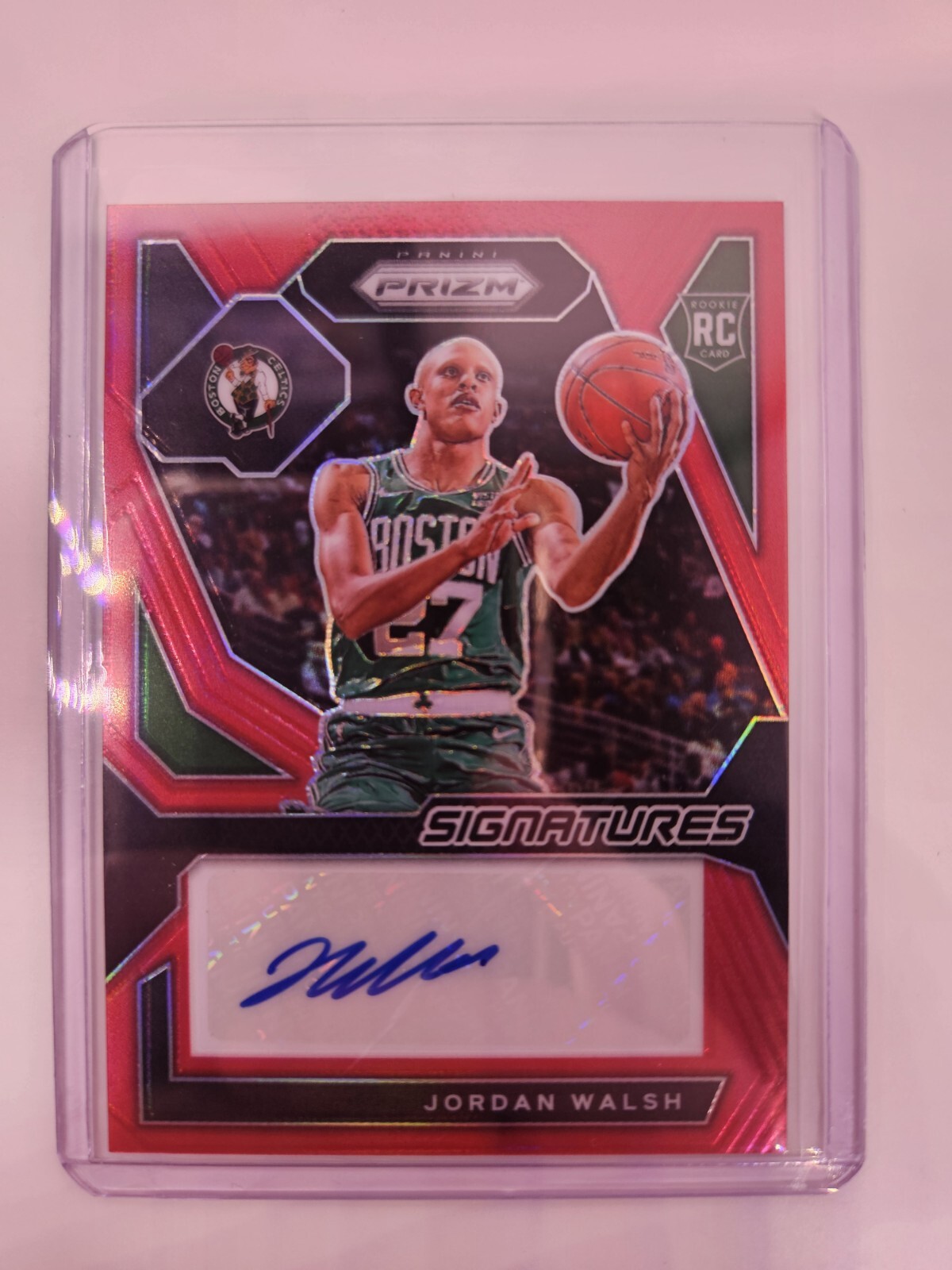 2023-24 JORDAN WALSH /99 AUTO PANINI PRIZM SIGNATURES CHOICE RED ROOKIE RC