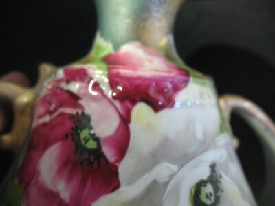 Nippon Maple Leaf Mark 1891-1911 Hand Painted Floral Two Handled
