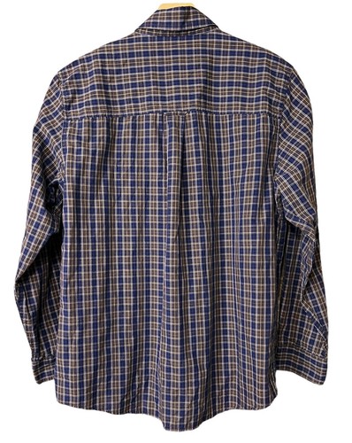 Polo Ralph Lauren abito camicia da uomo grande marrone blu a quadretti manica lunga bottone - Foto 2 di 5