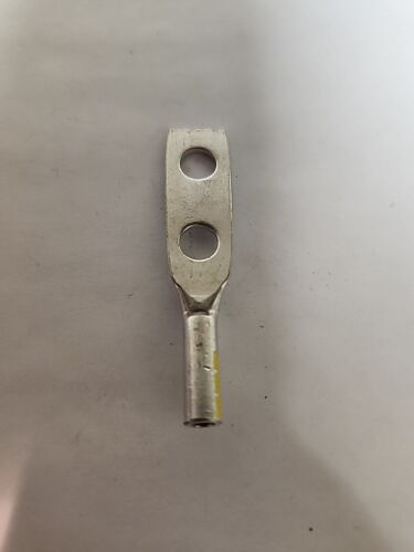 Lug a compressione giallo 14-10AWG - 1/4 foro, 2 fori, spaziatura 5/8, senza finestra - Foto 4 di 4