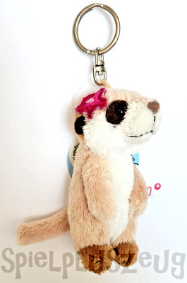 Nici 36801 Erdmännchen mit Blume Schlüsselanhänger 10cm Plüschtier Bean Bags