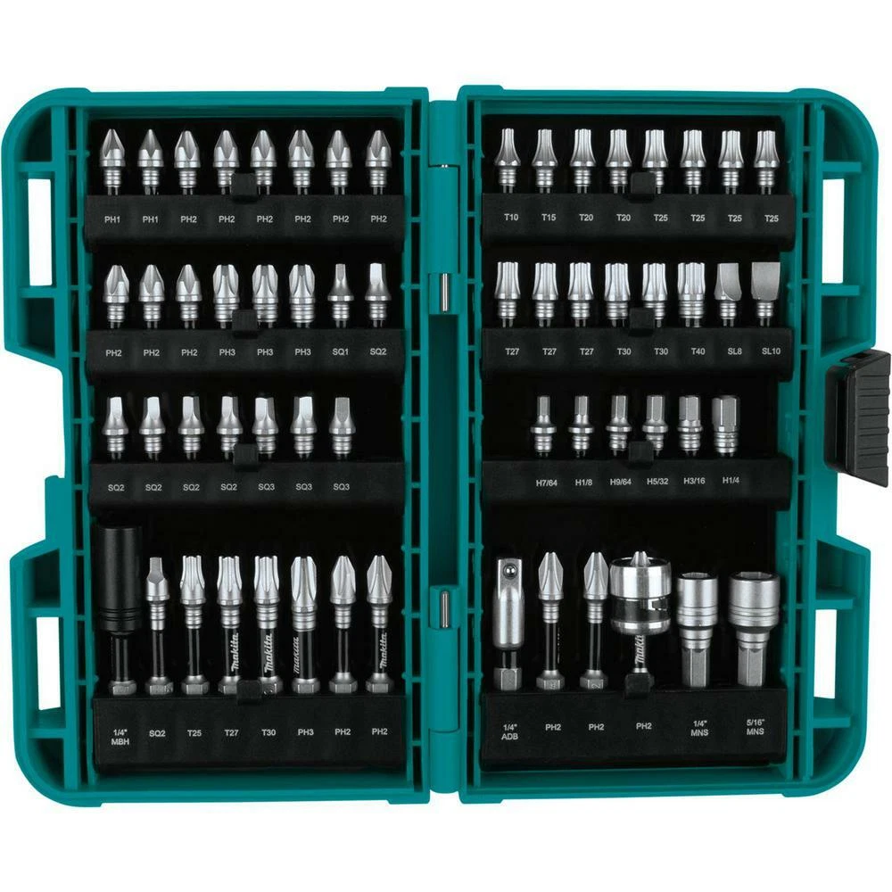 Makita Impact Bit Set XPS Drill Bits 60 Piece Deck Building Framing Work Tool