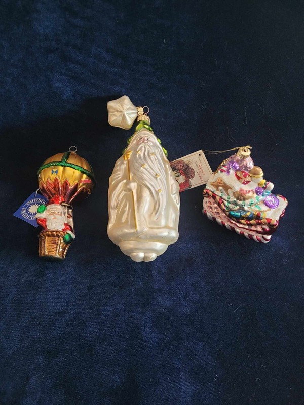 3 Large Santa Collectable Ornaments