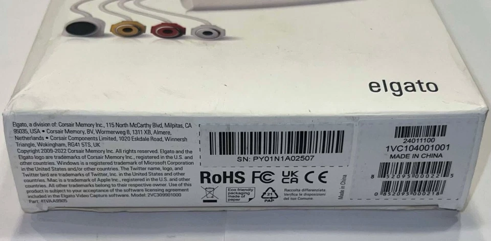 ELGATO 1VC104001001 USB Capture Analog Video Model 2VC309901000 PY01N1A02507 - Image 2 of 4