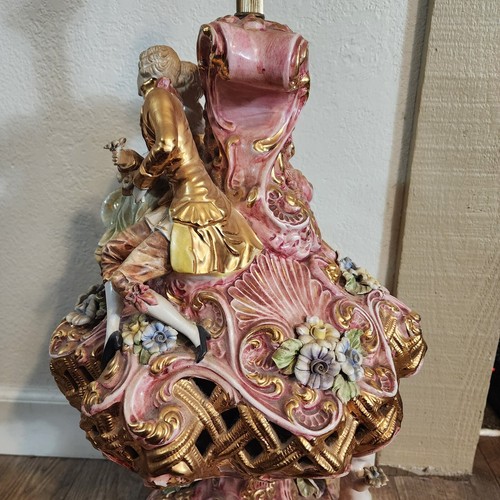 Capodimonte Figural Lamp | Vintage Italian Figurine Lamp | Large, Rare - Picture 10 of 16