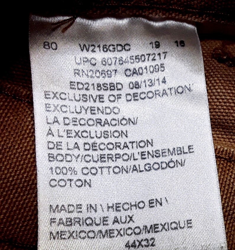 Dickies Denim Jeans Work Pants 44 x 32 Brown Duck Canvas 