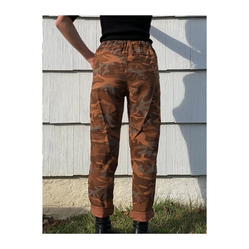 O/S Fits most Camel Camouflage Chino Crinkle Jogger Made in Italy - Picture 2 of 3