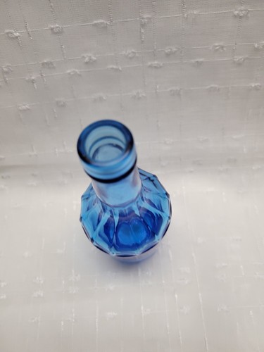 Vintage Wheaton Blue Glass Bottle - Ribbed, Long Neck - 6 inches - Picture 4 of 9