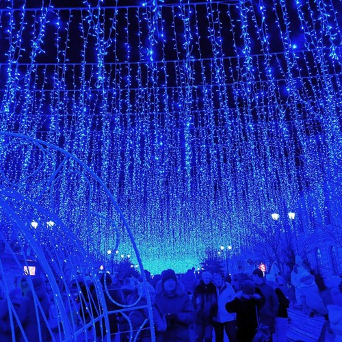 LED Curtain Lights Color Changing Outdoor Garden Wedding Party Multicolor Porch - Picture 24 of 34