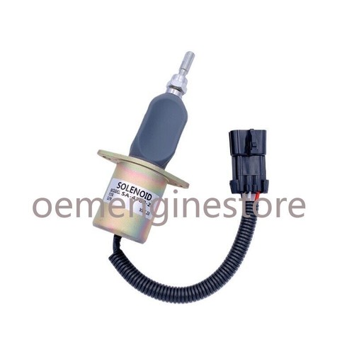 12V Fuel Stop Solenoid Valve For FIAT FH200-3 Hitachi Excavator EX215 SA-4780-12 - Picture 2 of 7