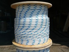 Línea de láminas NovaTech XLE Halyard, cuerda de velero Dacron 1/2" x 150' blanco/azul