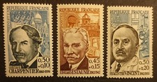 1962 Timbres France neuf .Y&T N 1348 , 1349 , 1350 , non oblitérés  .