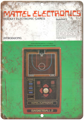 Mattel Electronics Basketball Hand Held Game 12''x9'' Reproduction Metal Sign G49