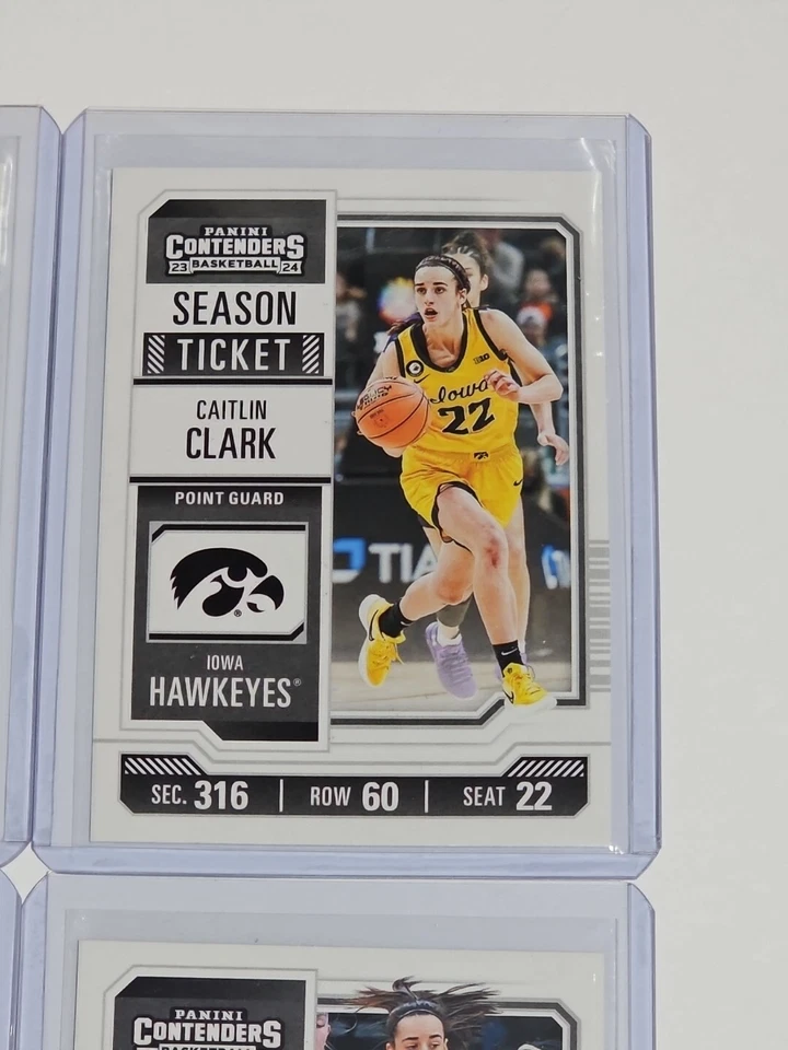 💎 4 件套 2024 CAITLIN CLARK Panini Contenders 季票卡 CC1 2 3 & 4 — 第 3/4 张图片
