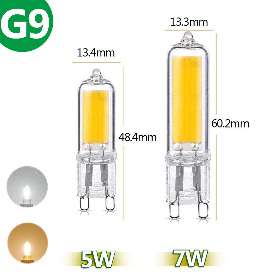 G4 G9 LED Bulb 5W 7W COB Glass Dimmable Cool White Warm White Bulb 12V/220V - Image 3 of 4