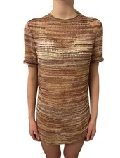 Missoni Linen Striped Mini Shirt Dress IT46 US10 Large