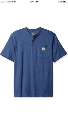 Tシャツ・カットソー K WAY Men T Shirts K31368W 867 Blue Carhartt Men's K84 Workwear Short-Sleeve Henly T-Shirt Sz