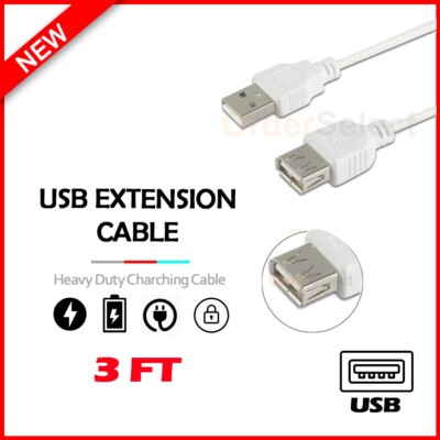USB 3' Extension Cord Charger Cable for Xiaomi Redmi Note 10 / 10s / 10 Pro/11s