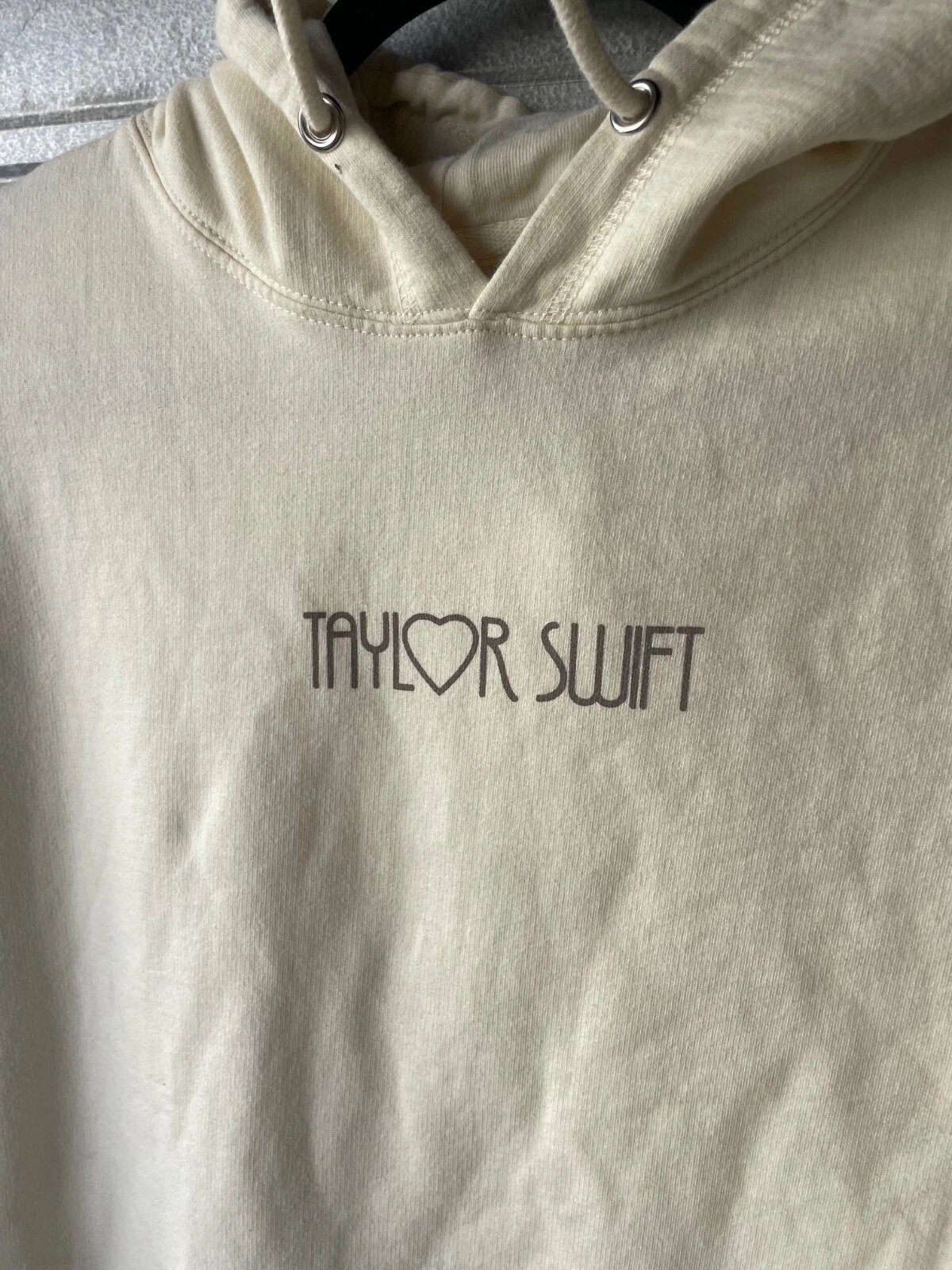OFF WHITE Felpa con cappuccio Taylor Swift Eras Tour merch ufficiale donna taglia M panna beige