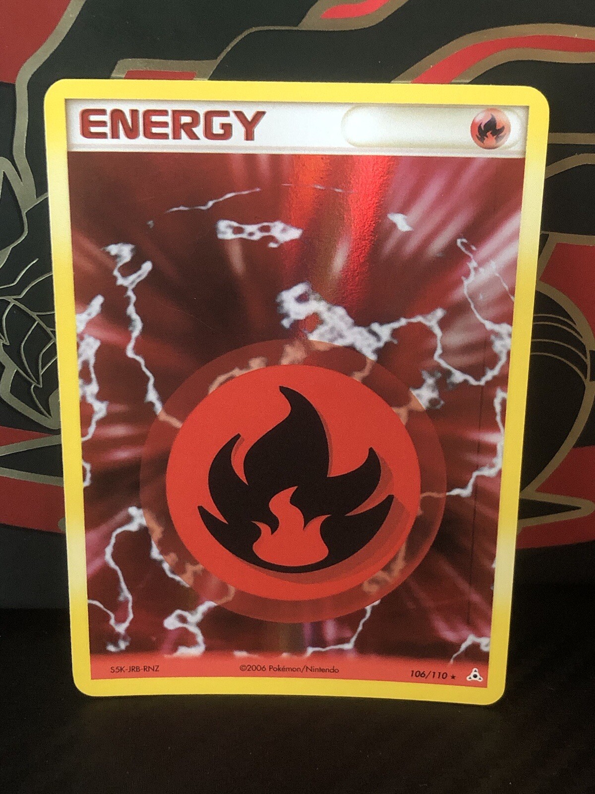 Fire Energy 106/110 Holo Rare EX Holon Phantoms Pokemon Card - NM 2006 Low Pop