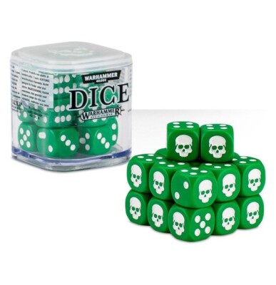 Citadel 12mm Dice Cube Set  Warhammer 40k Game Accessory Green Colour 65 -36
