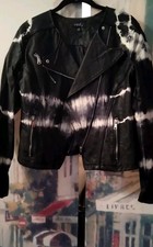 Mod X Tie Dye Faux Leather Moto Jacket Size M