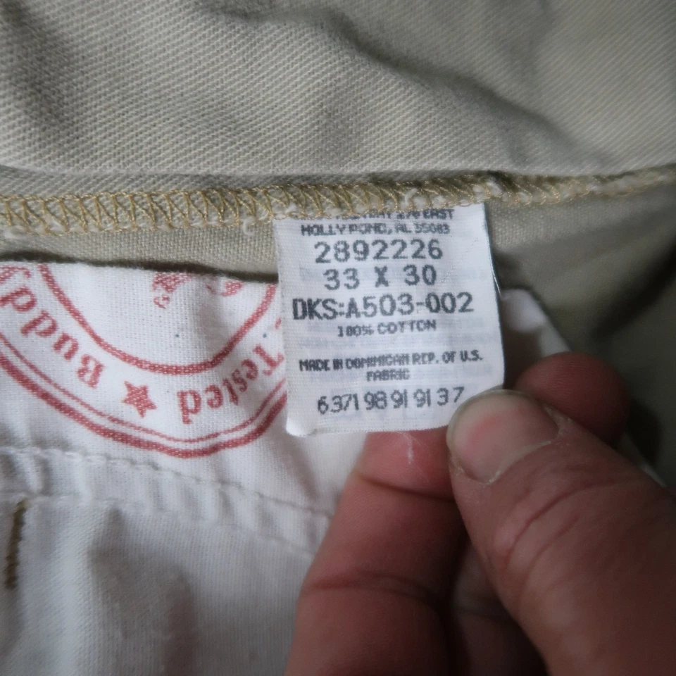 Lee Dungaree Cargo Pants Men's 33x30 Biege Straight Leg Baggy Y2K - Image 4 of 4