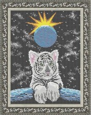 Bead Embroidery Kit Tiger Cub DIY Craft Kit stamped Embroidery Bead Needlepoint