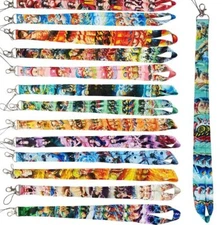 10 pcs Anime mix cute Neck Strap Lanyard Key chain Phone Card Badge Holder