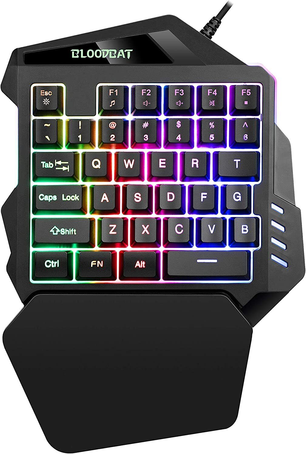 T1 Wired One Handed Gaming Keyboard Mouse Combo Ergonomic Multicolor  Backlight One-Handed Game Keyboard Mouse Set For PC