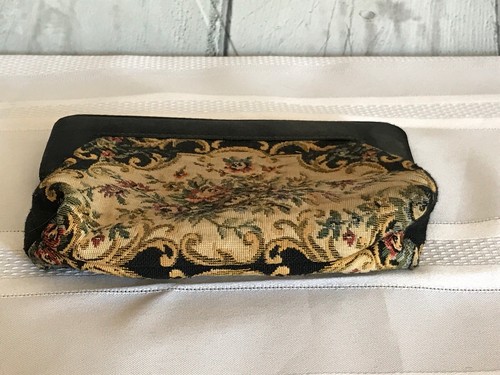 Vintage Walborg Floral Evening Clutch Purse Embroidered Tapestry Roses - Picture 5 of 8