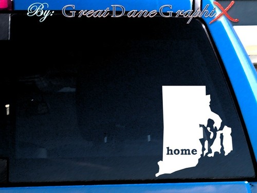 Adesivo decalcomania vinile Rhode Island casa, cuore, nativi, radici, orgoglio, stato  - Foto 1 di 9