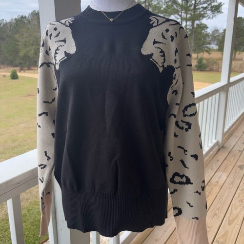 Schwarz-weißer Tiger Pullover (C75)