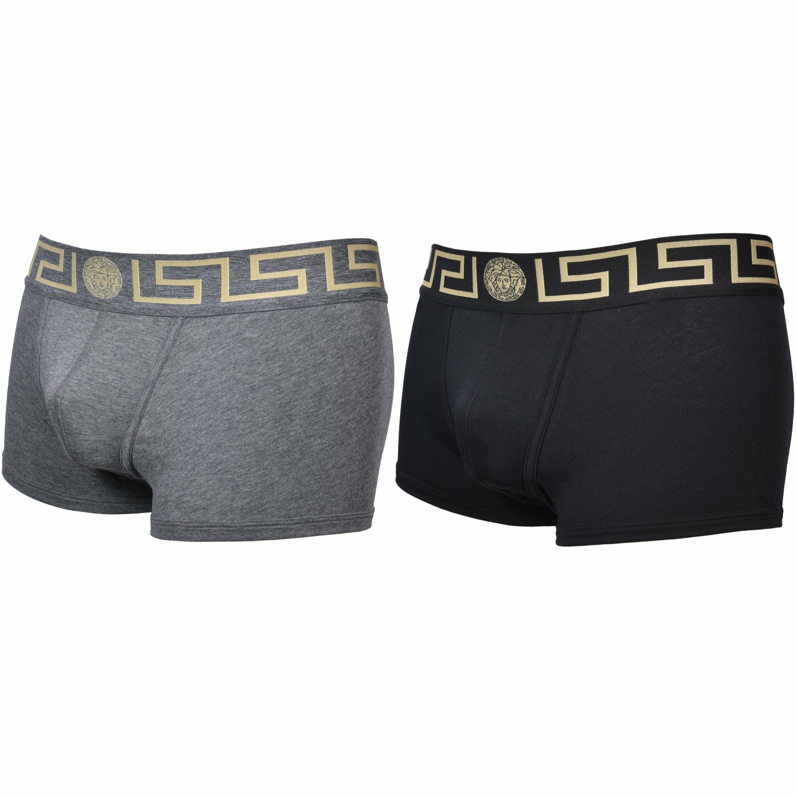 Versace Men's 2Pack Iconic LowRise Boxer Trunks, Black/Grey/gold eBay