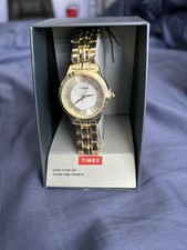 Timex Gold Tone Metal Wristwatch Mother-of-Pe...