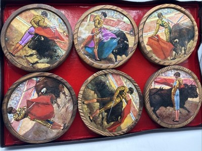 6 Set Bullfighter Matador Handcrafted Artesania Espanola Vintage Made In Spain