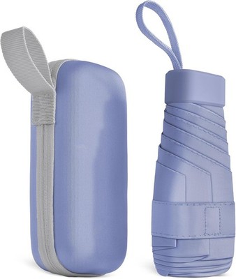 Kompakter Mini Regenschirm mit UV-Schutz, Tragetasche Lila