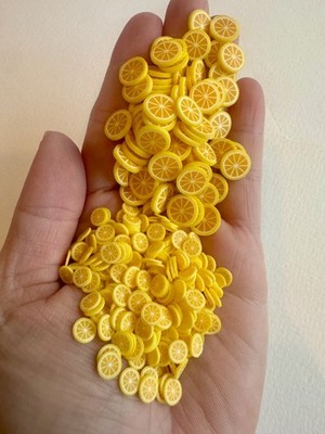 200 pcs 1:6 1:12 lemon strawberries slices fruit clay dollhouse miniature craft